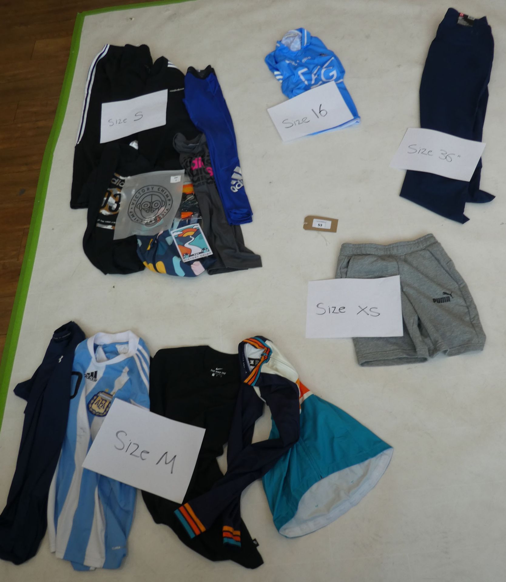 Selection of sportswear to include Nike, Adidas, Victory Chimp, etc (sizes on 2nd photo) - Image 2 of 2