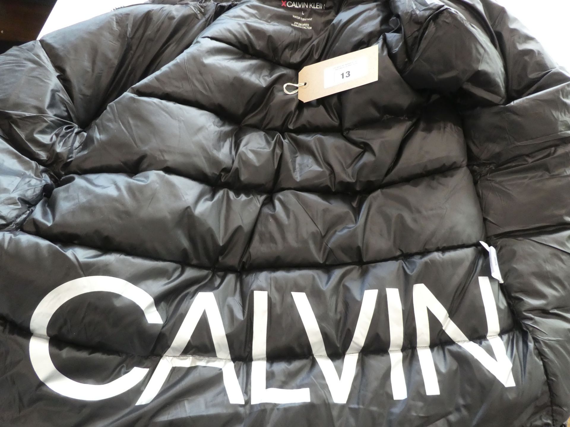 Calvin Klein men's puffer jacket in dark grey size L - Image 2 of 3