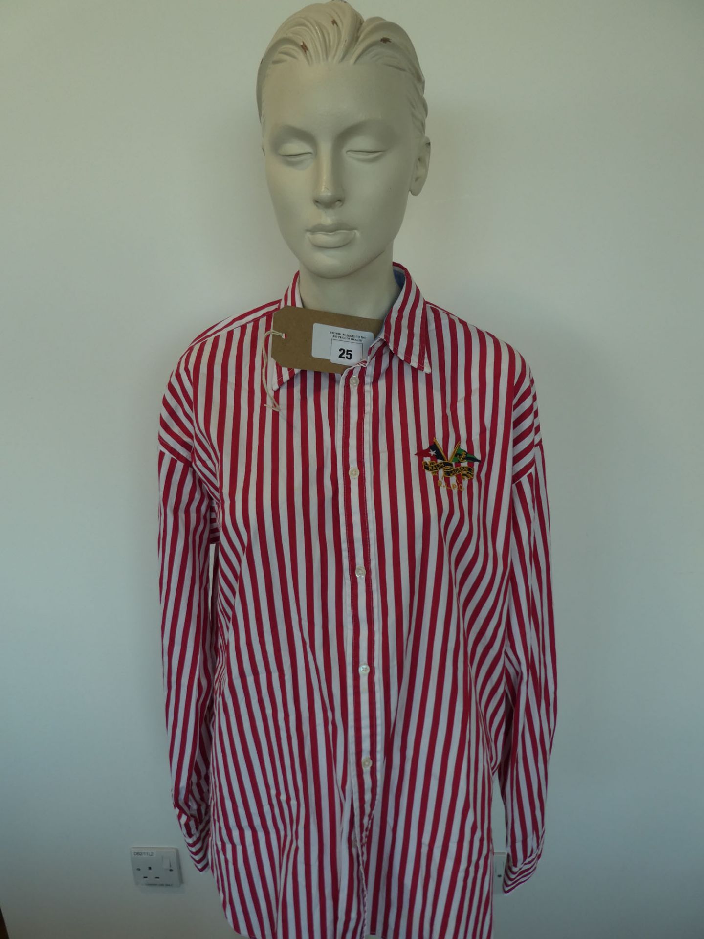 Polo Ralph Lauren ladies boyfriend fit red striped shirt size 12