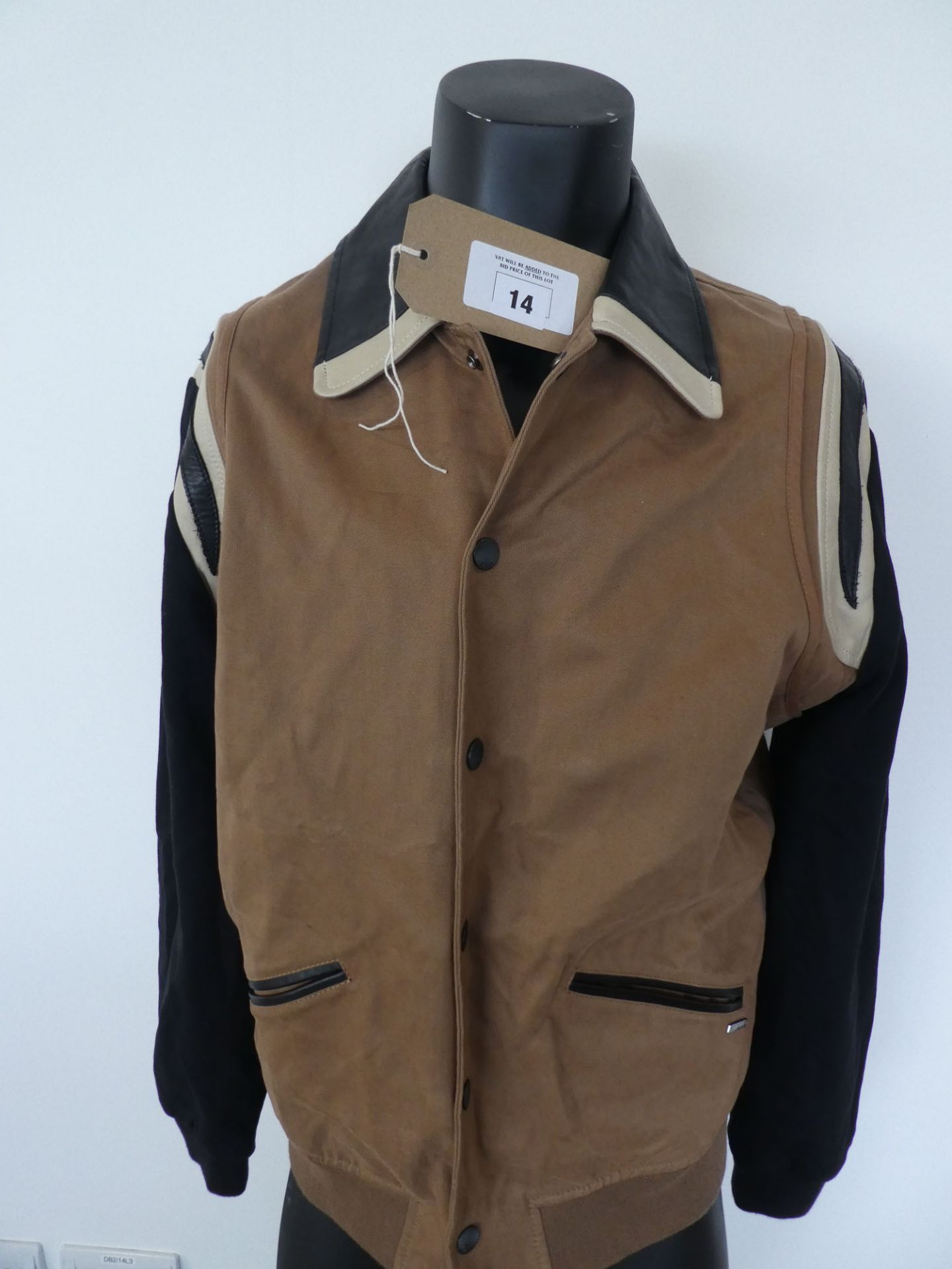 Diesel men's colour block jacket in taupe size L Used condition