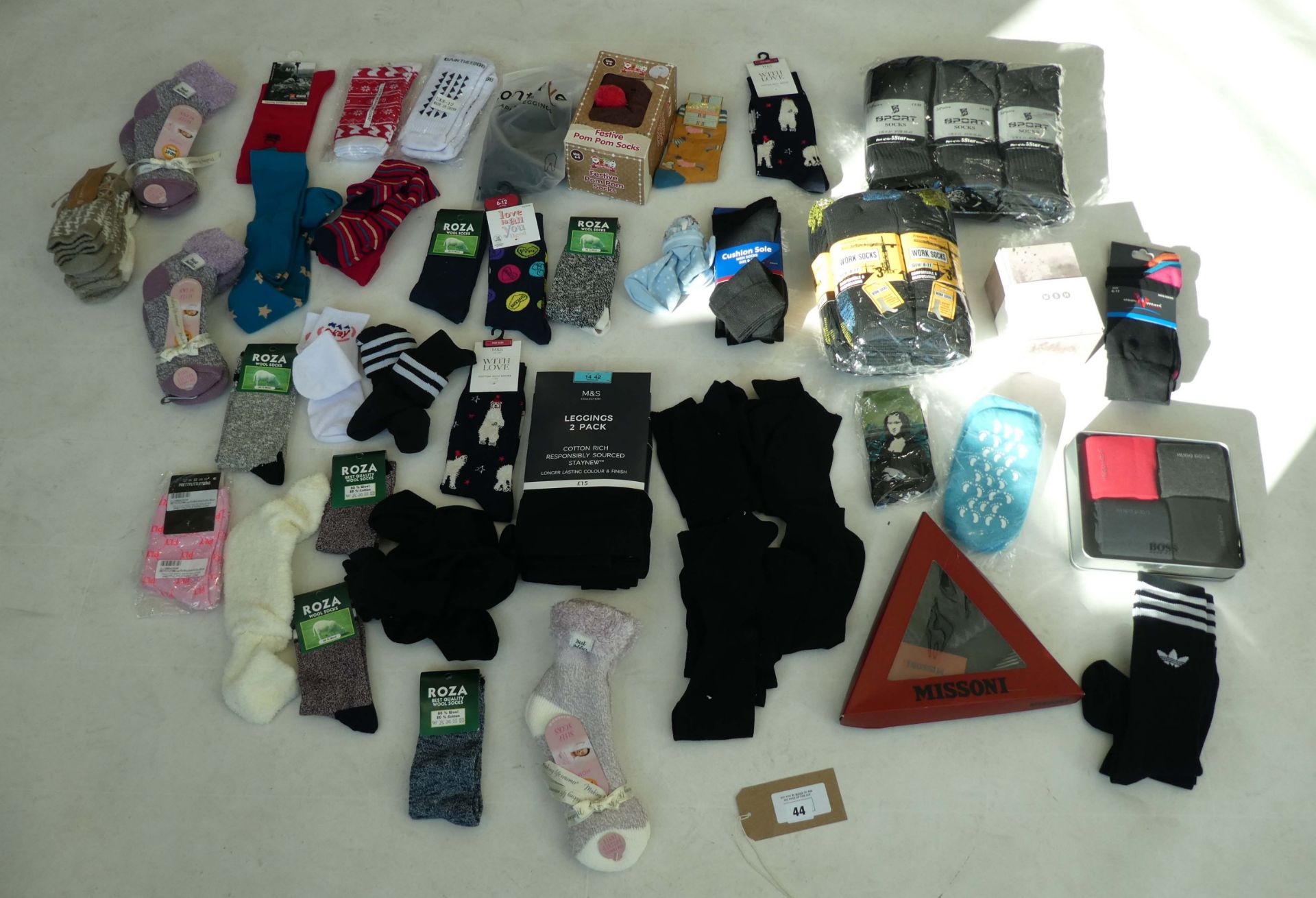 Selection of mixed paired socks