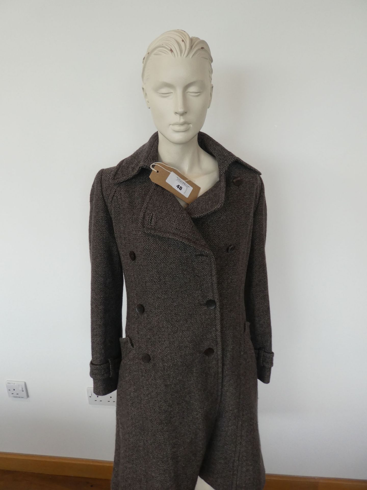 Ted Baker London wool blend trench coat in brown size 2