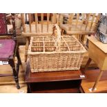 Wicker bottle basket