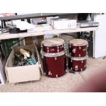 Olympic Premier drum set with box of various accessories