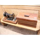 Wooden cased Jones sewing machine