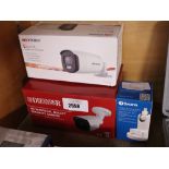 3x mixed branded security cameras