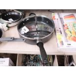 Used Green Pan wok with lid