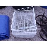 Stack of white wirework trays