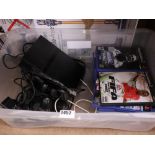 PS2 Slim with 2 controllers, 1 memory card and quantity of games incl. FIFA and Smackdown Vs. Raw