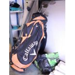 Callaway golf bag and quantity of various clubs with bag of mixed golf balls