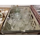 Crate of mixed glassware