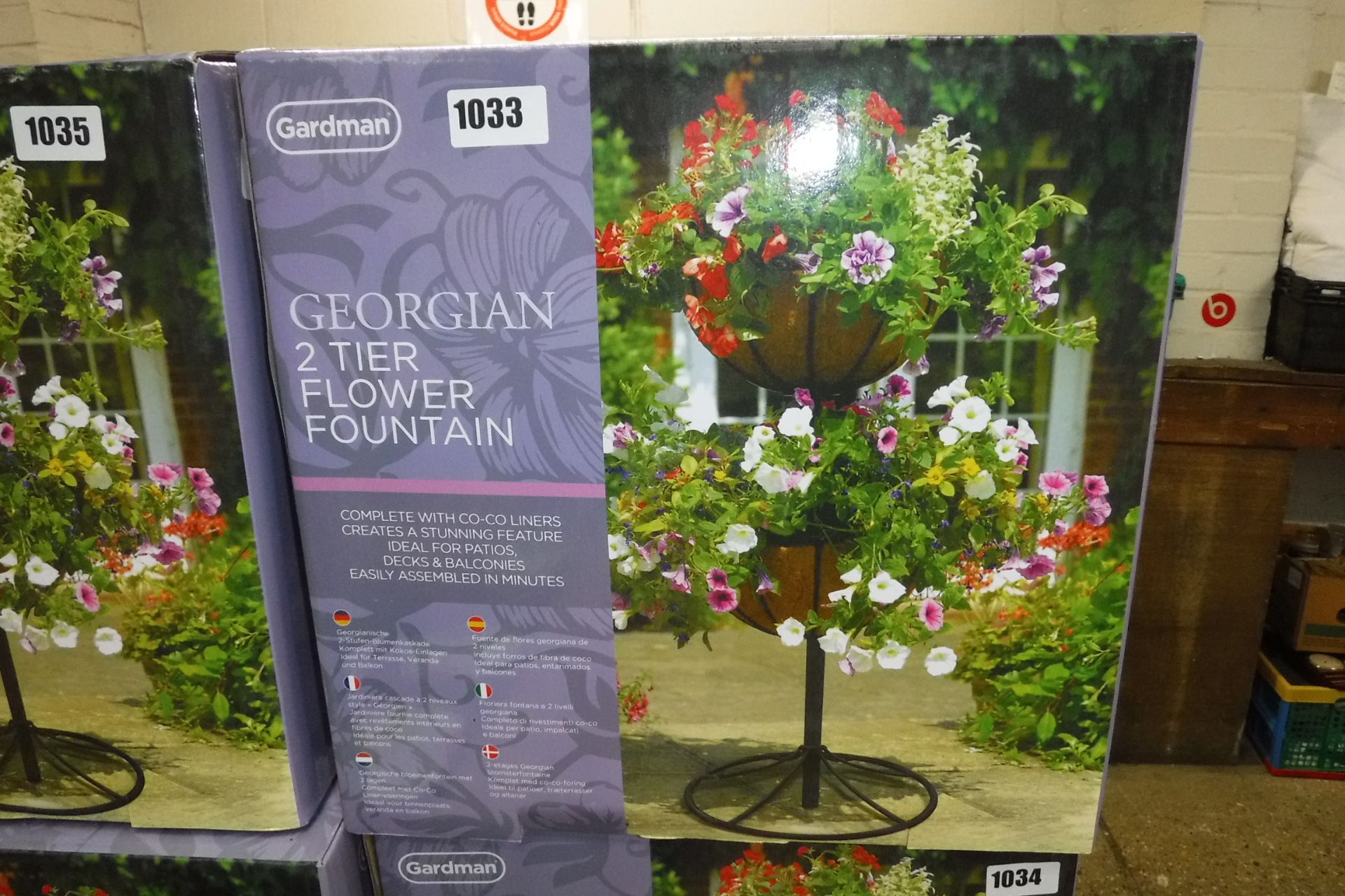 Boxed Gardman Georgian 2 tier flower fountain