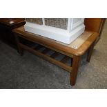 Mid century teak tile top coffee table