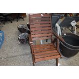 Teak reclining armchair