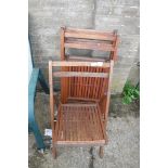 4 dark wood folding garden chairs