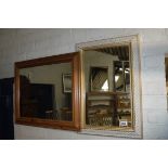 2 various rectangular wall mirrors