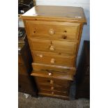 Modern pair of pine 3 drawer bedsides