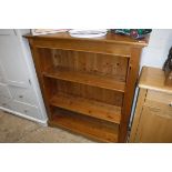 Modern pine open front bookcase