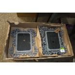 Box containing felt photo frames in black and grey, size 34cmx30cm