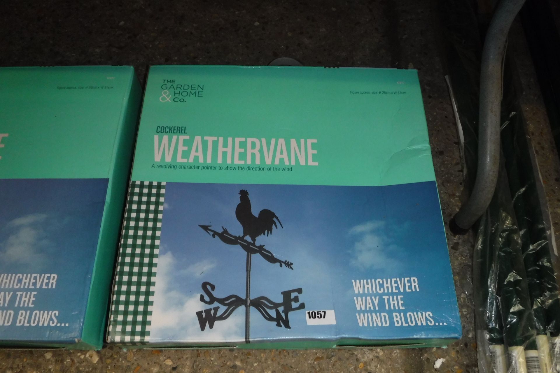 Boxed cockerel weather vane