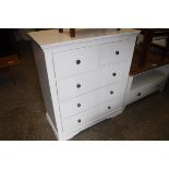 (15) Modern white chest of 2 over 3 drawers