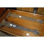 2 pairs of large door hinges