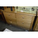 (13) Modern light oak 6 drawer storage chest