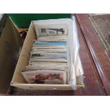 Box containing quantity of postcards