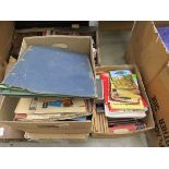 3 boxes of ephemera, magazines, and quantity of reference books and novels