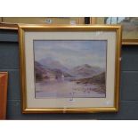 Framed and glazed print - Highland loch with cottages