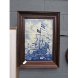 Six panel tiled picture of a Dutch sailing ship