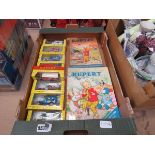 5539 Box containing Rupert cars and annuals