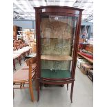 Bow fronted Edwardian china cabinet a/f