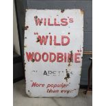 Will's Wild Woodbine enamel sign, a/f