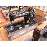 Hand operated Singer sewing machine