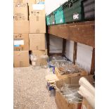 Large quantity of laboratory equipment incl. test tubes, decanters, filters, funnels, demijohns,