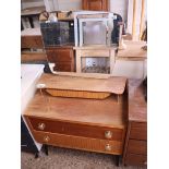 Mid century 2 drawer dressing unit with mirrored back