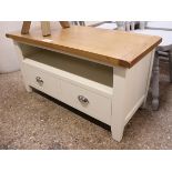 (2060) Light grey single drawer TV stand with light oak surface