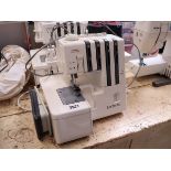 (4) Brother Lock 760DE electronic sewing machine with pedal foot controller and power supply