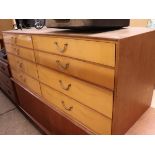 Mid century teak encased 8 drawer storage unit