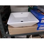 (2326) Square white ceramic basin