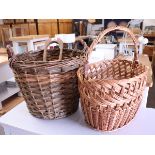 2 wicker baskets and boot jack