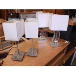 2 pairs of modern table lamps