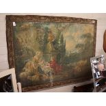 (2142) Tapestry framed classical scene