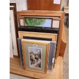 Approx. 11 various framed and glazed pictures incl. portrait of Winston Churchill, 2 Oriental modern