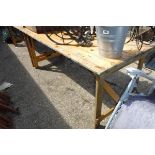 Wooden folding trestle table