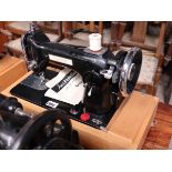 Electric operated Leader Deluxe sewing machine, no pedal or power supply