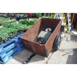 Wooden 2 wheeled trailer with spare wheel