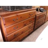 Modern pine 3 drawer chest and matching 4 drawer chest