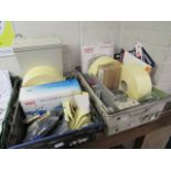 2 trays of labels and printing/shredding equipment